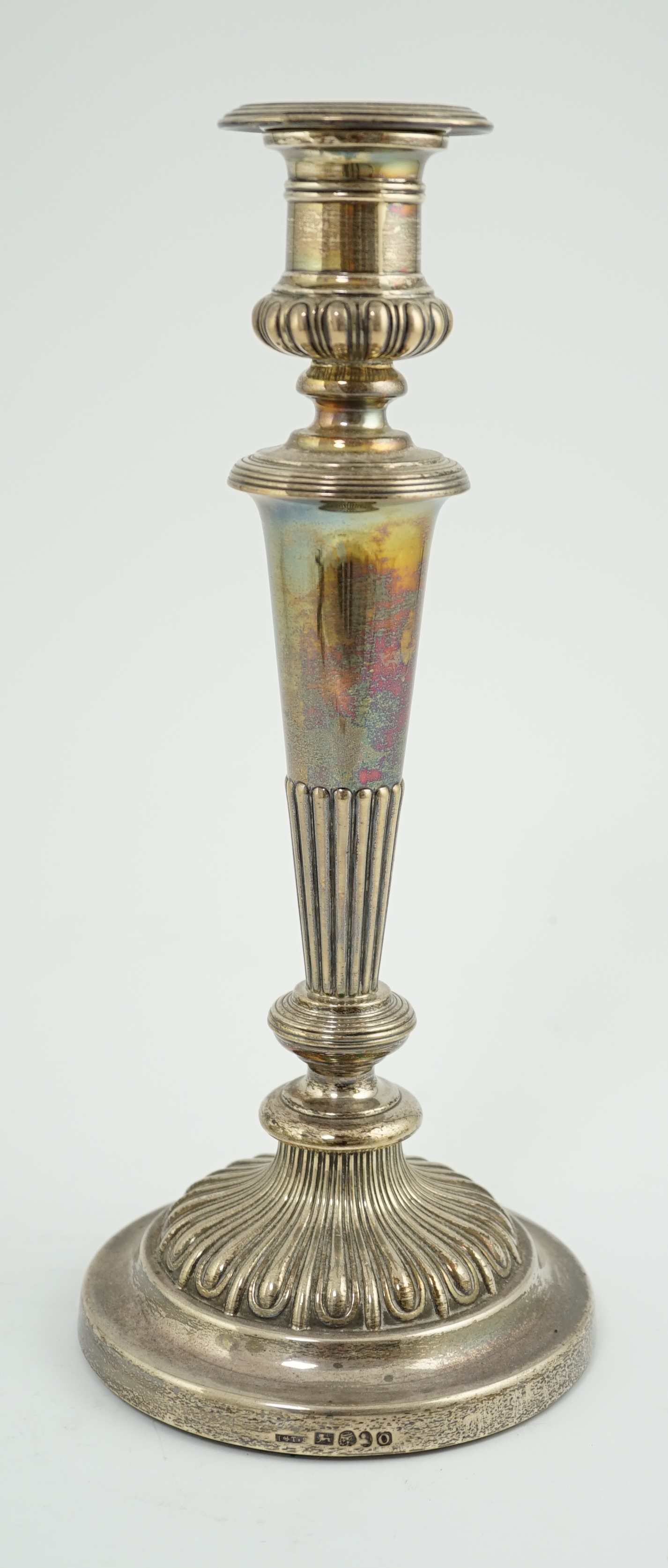 A George III silver candlestick, by John & Thomas Settle